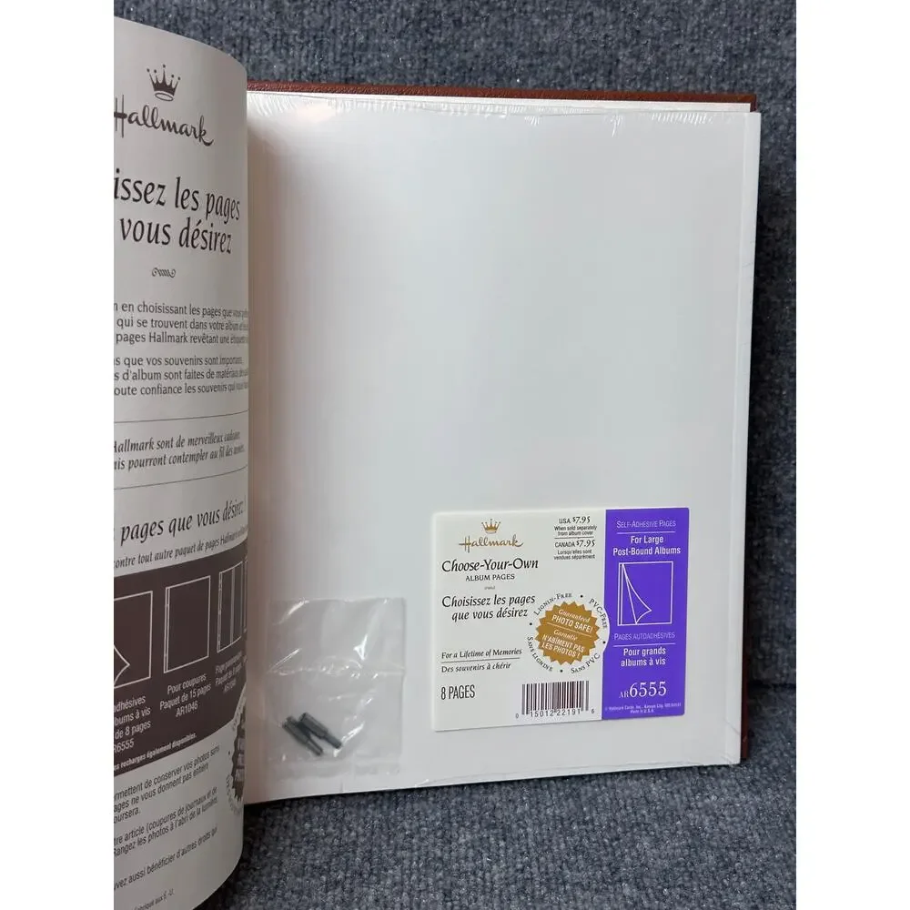 Hallmark embossed tooled faux leather photo album NEW post bound adhesive pages - Picture 4 of 11